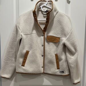 The North Face Cream and Tan Fleece Jacket